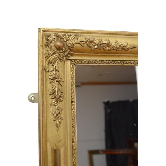 Gold Giltwood Wall Mirror from Belle Epoque, France, 1880 For Sale - Image 8 of 16