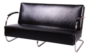 Bauhaus Sofa in Chrome and Leather from Mücke-Melder, Czech, 1930s
