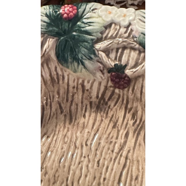 Vintage Fitz and Floyd Raspberry Woodland Pattern Serving Bowl For Sale In Nashville - Image 6 of 10