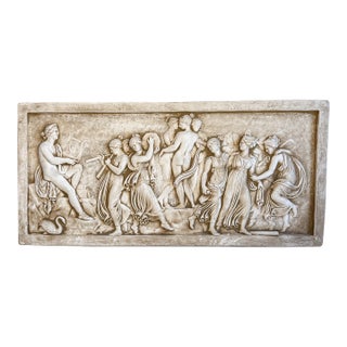 Neoclassical Cast Plaster “Dance of the Muses” Bas-Relief After Thorvaldsen For Sale