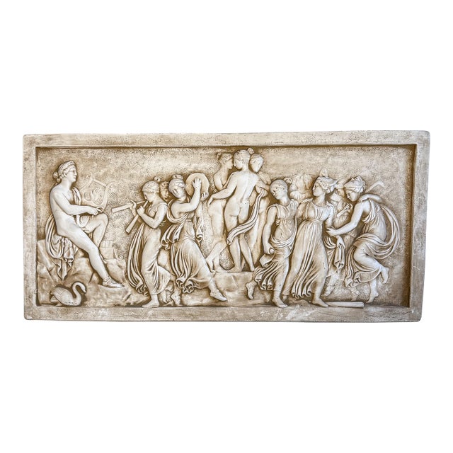Neoclassical Cast Plaster “Dance of the Muses” Bas-Relief After Thorvaldsen For Sale