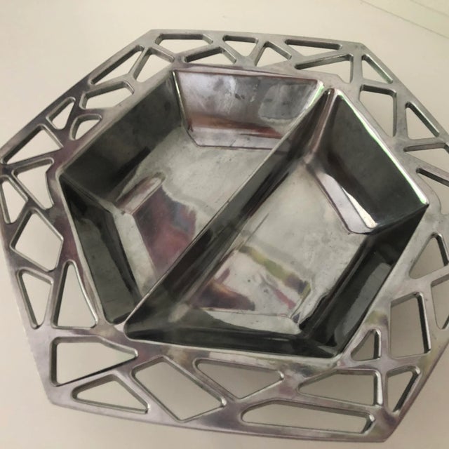 Contemporary Wilton Armetale Pewter Divided Serving Bowl For Sale - Image 4 of 6