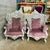 2020s Rococo Style Throne Chair Set of 2 – Purple Mauve Velvet With Silver Leaf Hand-Carved Frame For Sale - Image 5 of 6