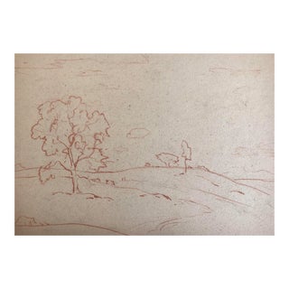 1930s Eliot Clark Impressionist Plein Air Landscape Drawing For Sale