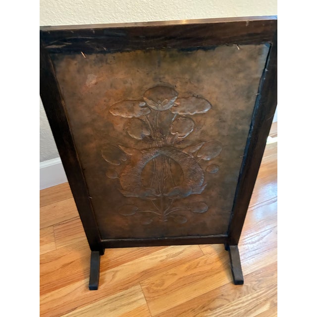 Copper Art Nouveau/ Arts and Crafts Movement Copper Fireplace Screen For Sale - Image 8 of 8