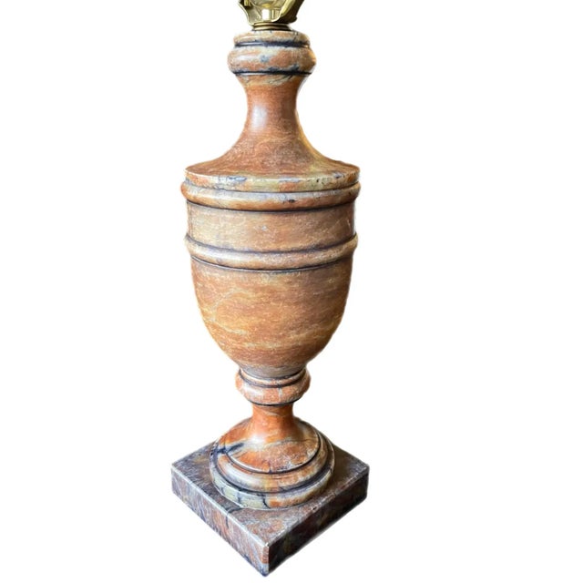 Hollywood Regency Italian Marble Urn Table Lamp For Sale - Image 3 of 11
