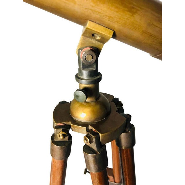Wood English Brass Telescope, 20th Century For Sale - Image 7 of 12