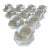 Vintage Johnson Brothers Heritage White Ironstone Cups & Saucers — Set of 10 For Sale