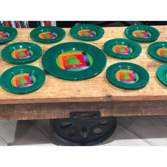 Glass Christmas Dibbern Glass Plates Made in Germany- 13 Pieces For Sale - Image 7 of 10