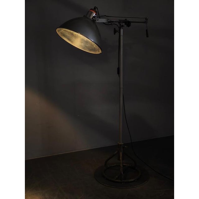 Industrial Industrial Czech Surgical Floor Lamp from Military Hospital, 1950s For Sale - Image 3 of 18