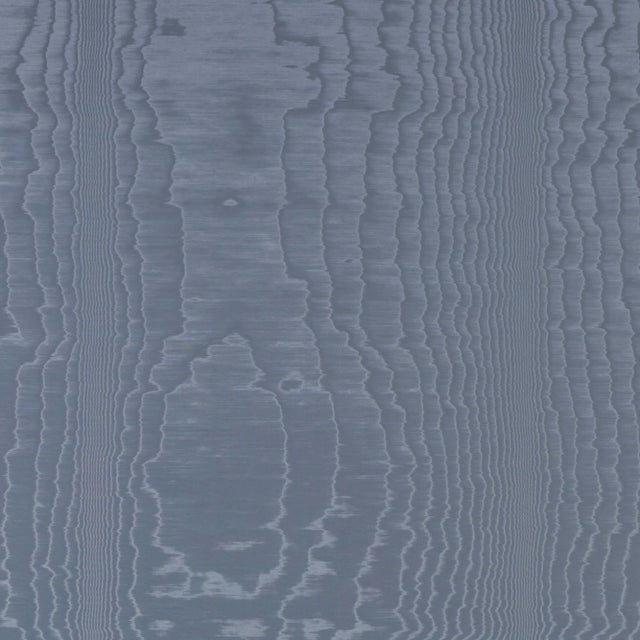Schumacher Schumacher Moire Wallpaper in Ocean For Sale - Image 4 of 5