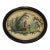 Vintage Pillement-Style Chinoiserie Art of Children Blowing Bubbles in Oval Frame For Sale