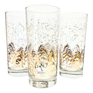 Gold Christmas Dansk Tumblers- Set of Four