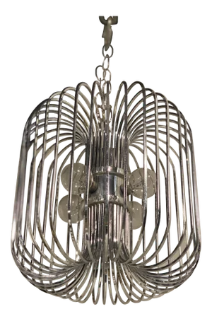 1950s French Chromed Light Fixture