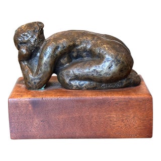 Mid 20th Century Modernist Nude Bronze Sculpture For Sale