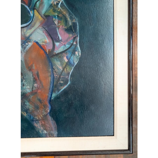 Late 20th Century Mid-Century Modern Abstract Figure Painting in Acrylic, Unsigned For Sale - Image 5 of 15