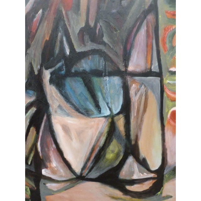 Seeing is believing. Large original oil and acrylic painting on stretched canvas.