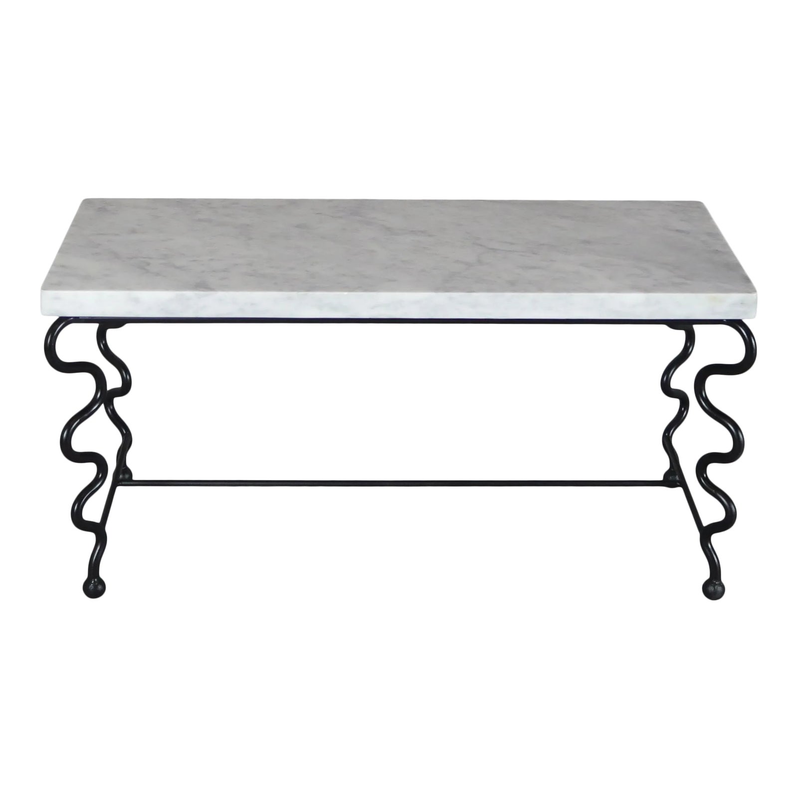 Serpentine' Coffee Table With Carrara Marble Top Chairish