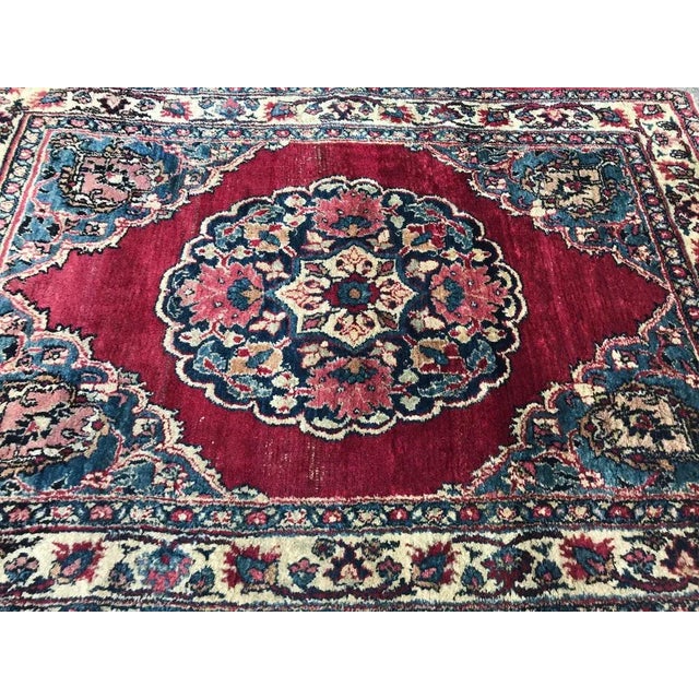 Textile Small Antique Dorokhsh Rug For Sale - Image 7 of 11