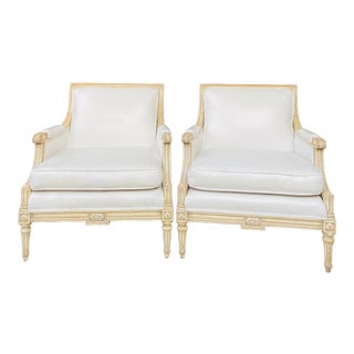 Louis XVI Style Bergeres - a Pair For Sale