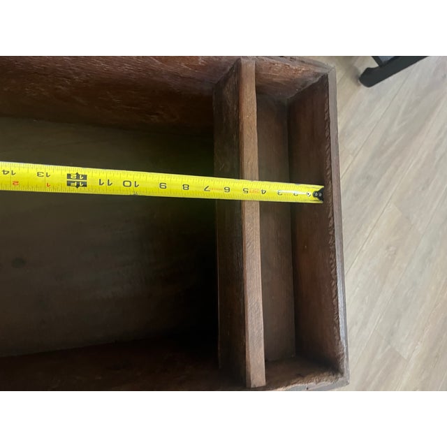 Antique Wooden Storage Chest on Metal Stand For Sale - Image 9 of 12
