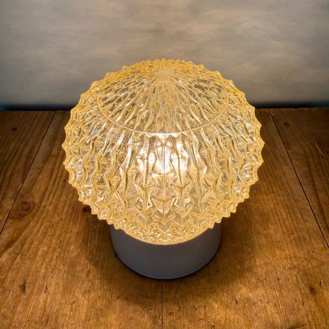 Gold Vintage White Porcelain Ceiling Light, 1970s For Sale - Image 8 of 14