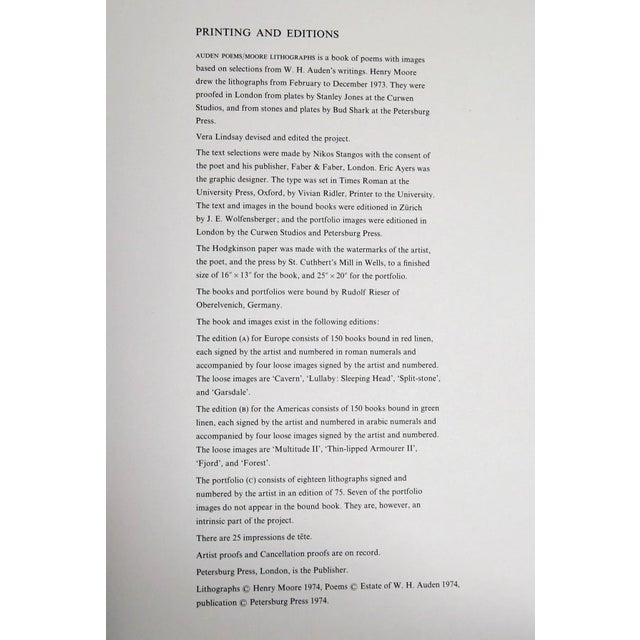 Wood 1970s Industrial Henry Moore Lithograph, Original Windswept Landscape Ltd. Edition For Sale - Image 7 of 9