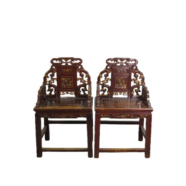 Pair Antique Chinese Taishi Chairs 1 For Sale - Image 12 of 12
