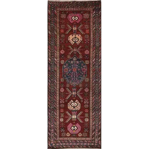 1950s Persian Hamedan Runner Rug 3’7″ X 10’2″