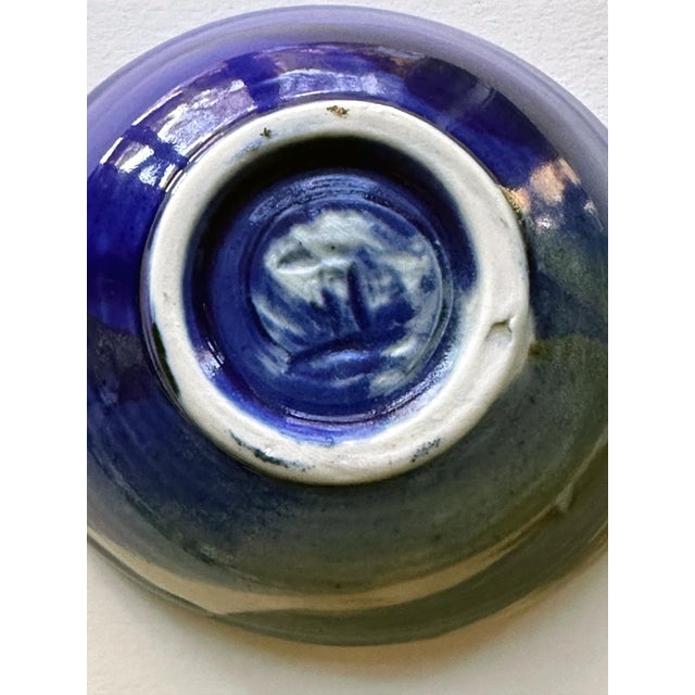 Toshiko Takaezu Ceramic Tea Bowl with Brilliant Blue Glaze by Toshiko Takaezu For Sale - Image 4 of 12