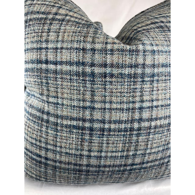 Custom pair of 22" pillows covered in Rogers & Goffigan "Demi Plaid" in wetland wool fabric. These pillows are self...
