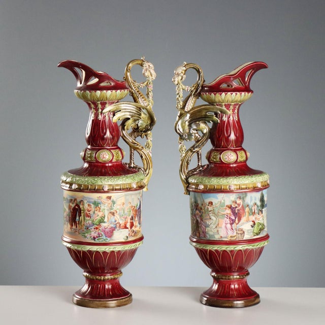 Jugendstil Pourers in Ceramic, Set of 2 For Sale - Image 3 of 16