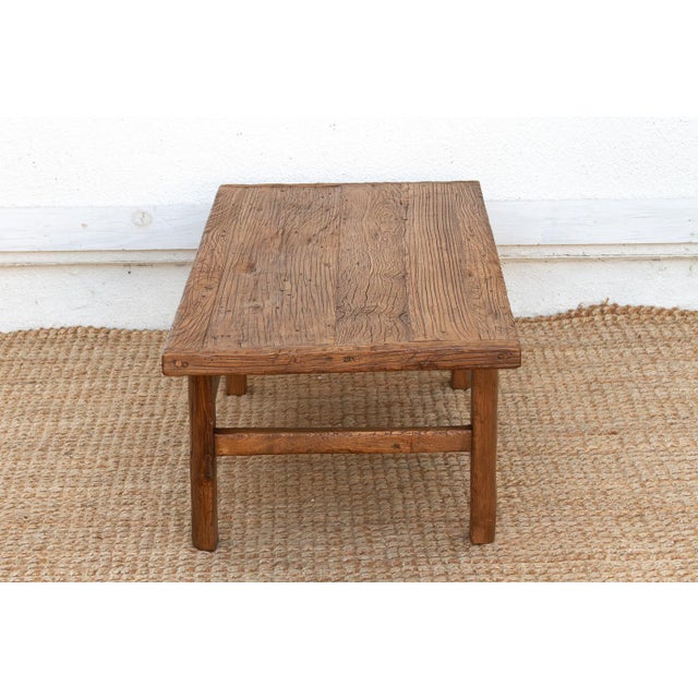 Rustic Rustic Warm Elm Stretcher Coffee Table For Sale - Image 3 of 7