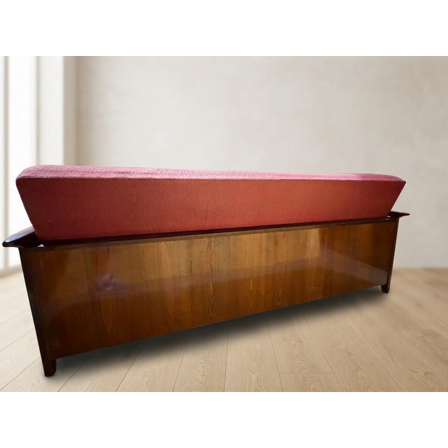 Mid-Century Modern Burgundy Folding Sofa Bed from Edmund Homa, Czechoslovakia, 1960s For Sale - Image 11 of 15