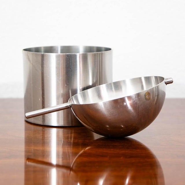 Metal Mid Century Danish Modern Stelton Ashtray Set Stainless Steel Arne Jacobsen For Sale - Image 7 of 11