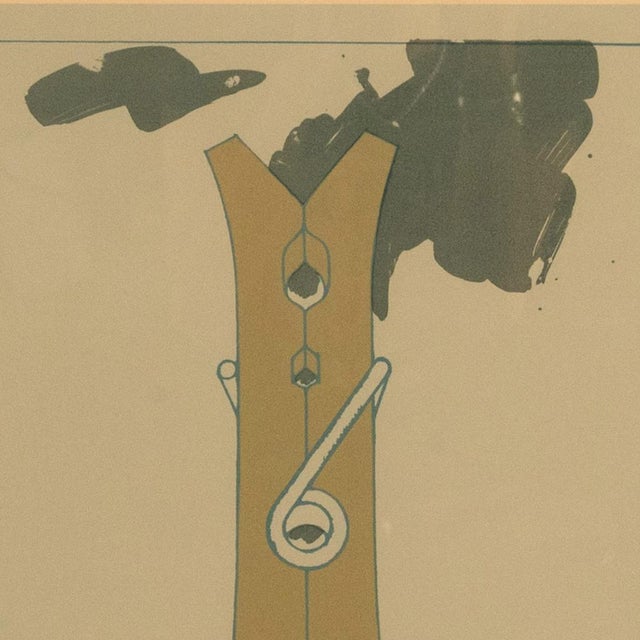Printmaking Materials Pop Art Silk Screen Print and Collage "Clothespin Brancusi's Kiss" Philadelphia by Claes Oldenburg, 1972 For Sale - Image 7 of 13