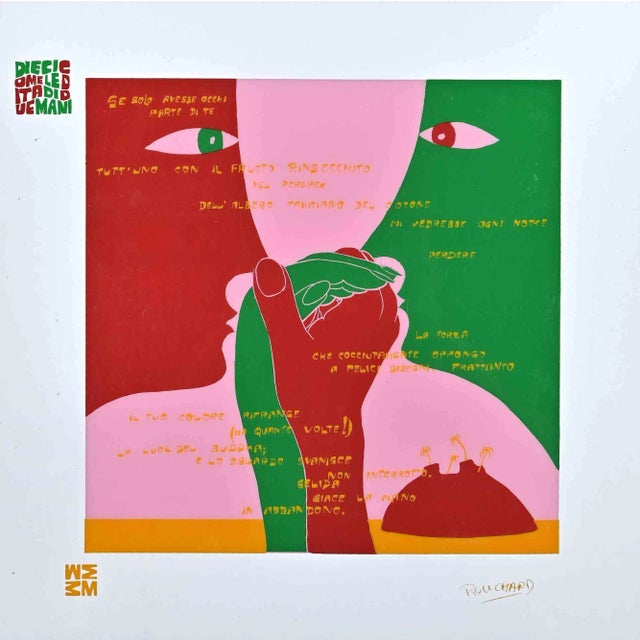 Ennio Pouchard, Diecicomeleditadiduemani on Acetate, 1973 For Sale