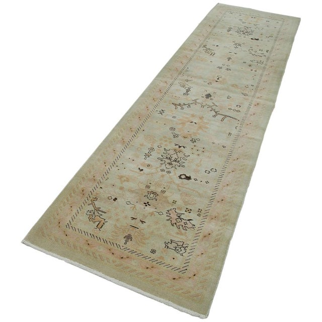 Vintage Hand-Knotted Oushak Runner Rug, 2000s For Sale - Image 3 of 7