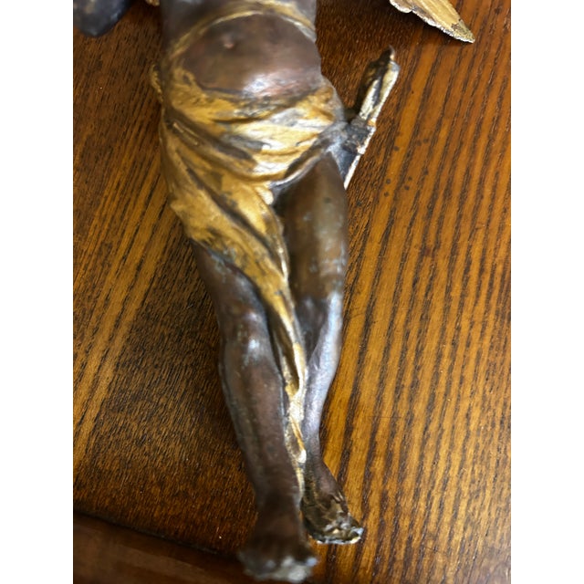 Antique Bronze Putti or Cherub Playing Musical Instrument For Sale In Sacramento - Image 6 of 8