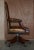 Vintage Brown Leather Oak Framed Captains Directors Armchair For Sale - Image 14 of 17