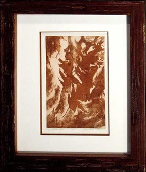 Mary Clark Carlson "Leaf Pattern #3" Signed & Numbered Etching Framed