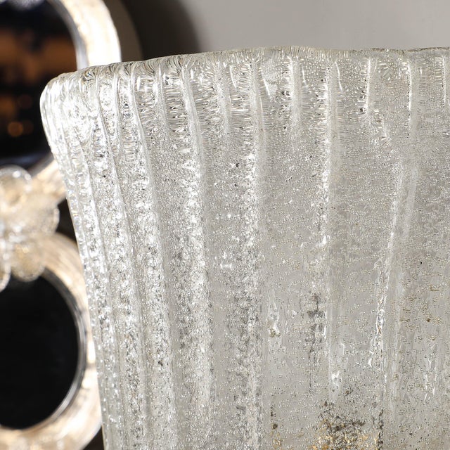 Mid-Century Hand-Blown Murano Fluted Pulegoso Glass Sconce by Barovier & Toso For Sale - Image 13 of 13
