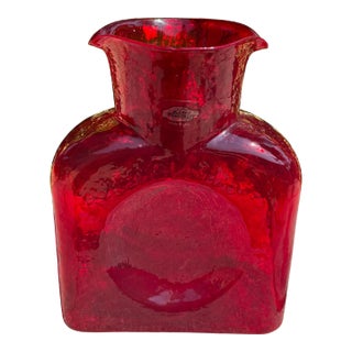 Blenko Glass Water Bottle - Ruby For Sale