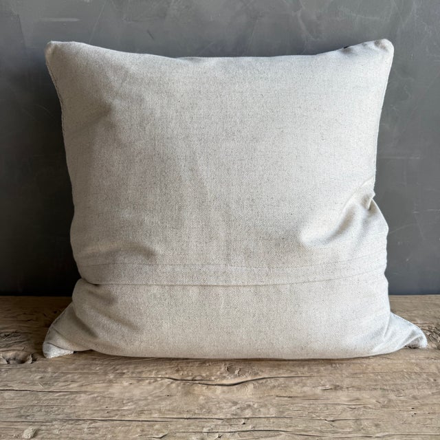 Textile Vintage Rug Pillow Cover With Stripes For Sale - Image 7 of 7