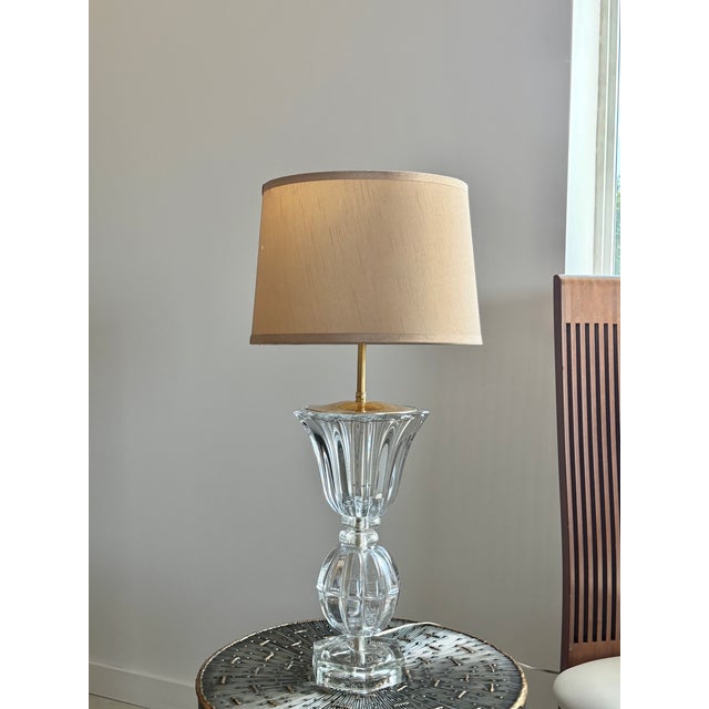 Vintage French Regency Crystal Art Verrier (Art Glass) Table Lamp Att. Art Vannes For Sale - Image 11 of 16