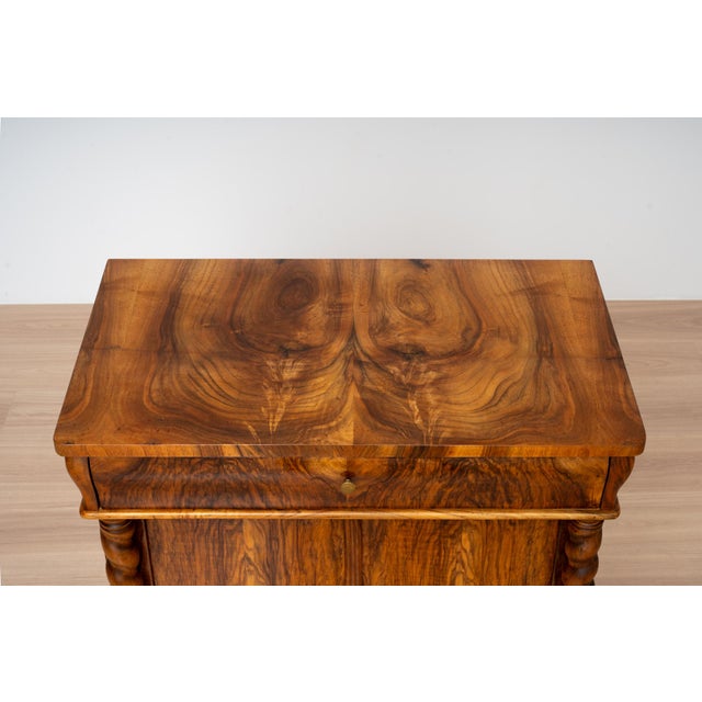 Antique German Biedermeier Walnut Cabinet with Spiral Columns, 1860 ...
