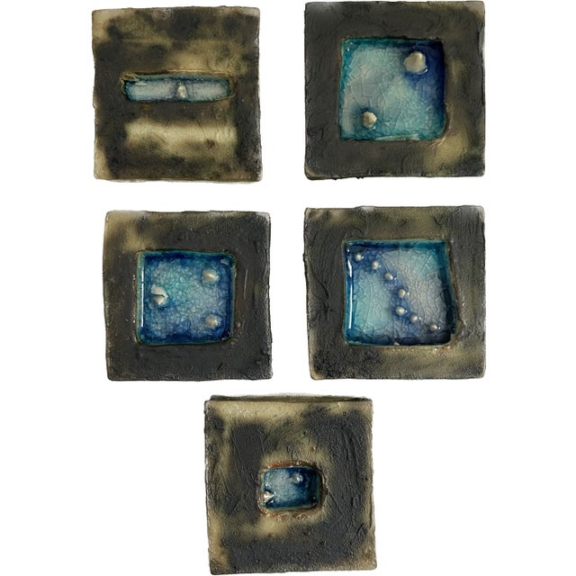 1980s Studio Pottery Wall Art- 5 Pieces For Sale - Image 4 of 4