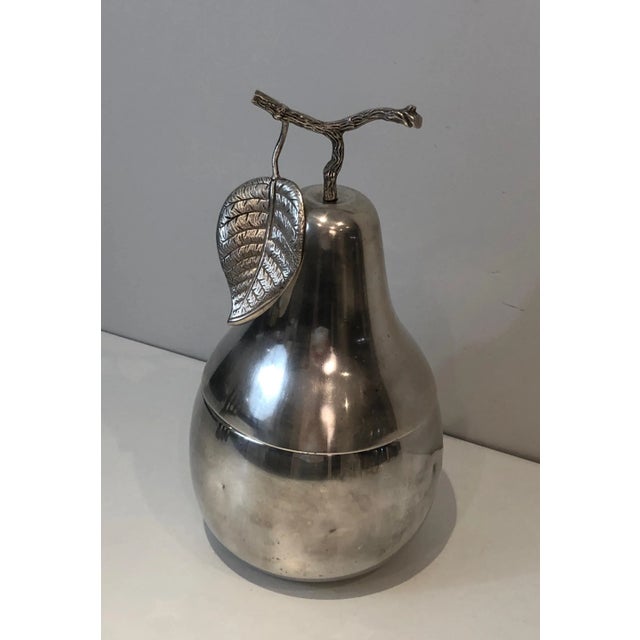 Silver Plated Pear Ice Bucket, Italy, Circa 1970 For Sale - Image 9 of 13