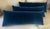 Soft navy velvet covers this set of three rectangular lumbar pillows, each finished with a knife edge, invisible zipper,...