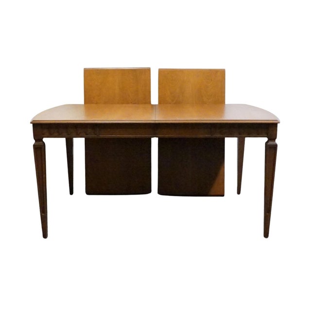 Late 20th Century Heritage Furniture Solid Pecan Italian Neoclassical Tuscan Style 108" Dining Table 3857 For Sale - Image 5 of 10